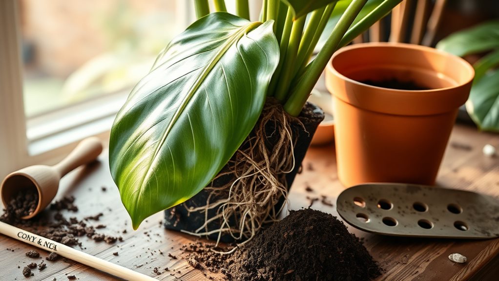 repot houseplants during active growth
