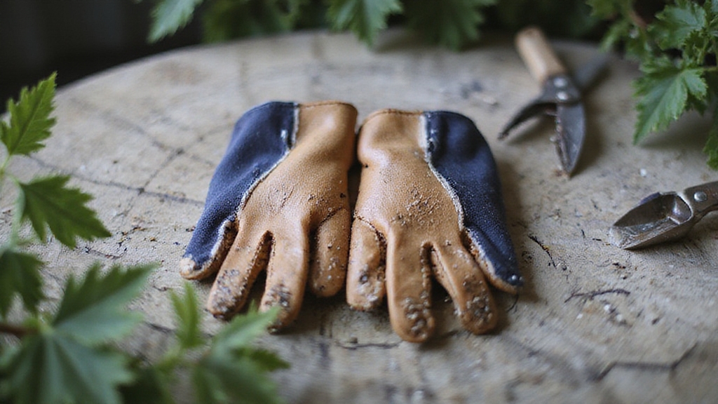 heavy duty reinforced leather gardening gloves