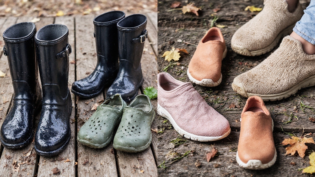matching gardening shoes to weather conditions
