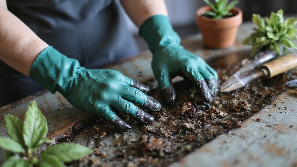 waterproof breathable textured form fitting gardening gloves